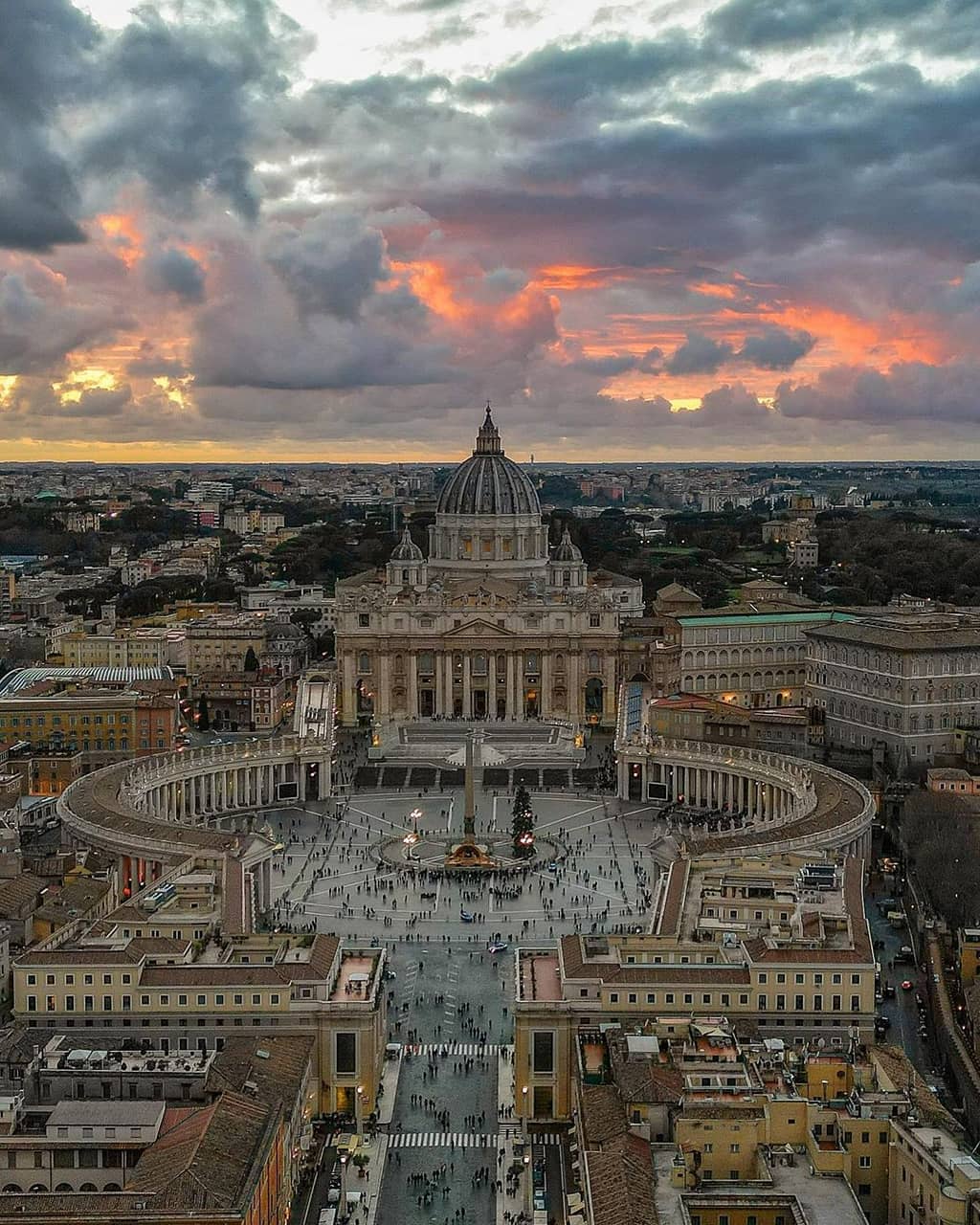 St Peter's Basilica and the Vatican from above
